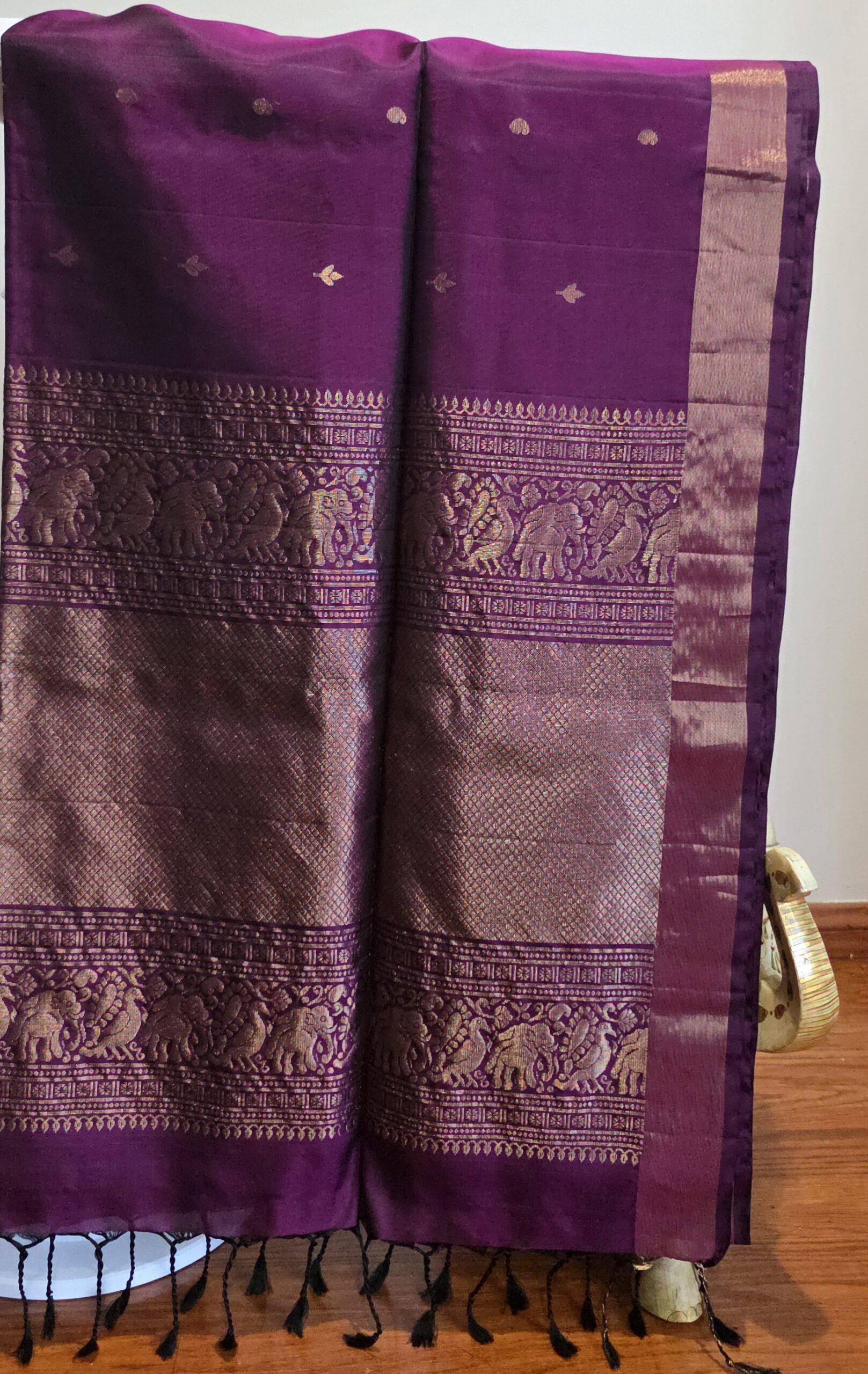 Kanchipuram Soft Silk - Purple - Image 3