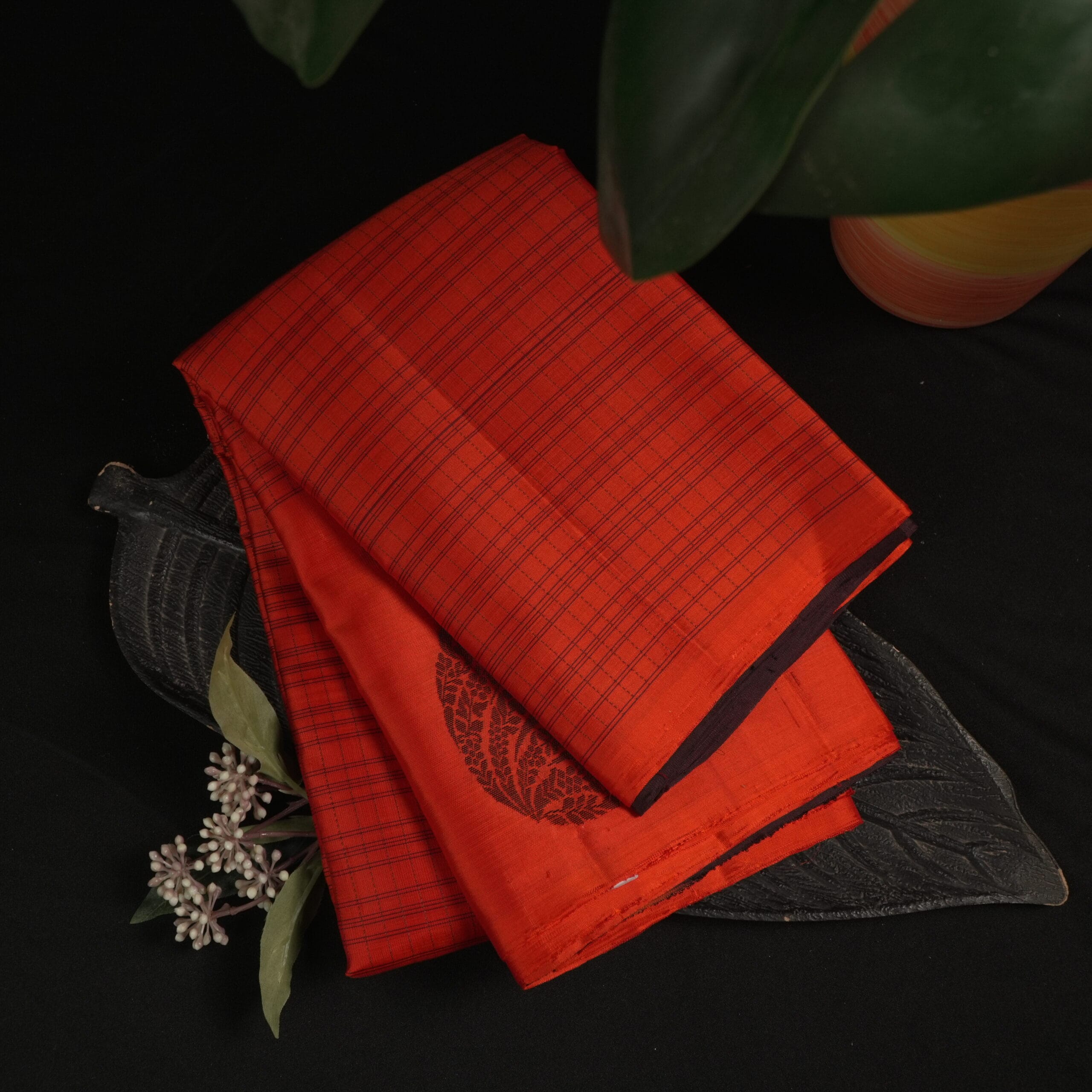 Burnt Orange Kanchipuram Silk (Pattu) - Image 3