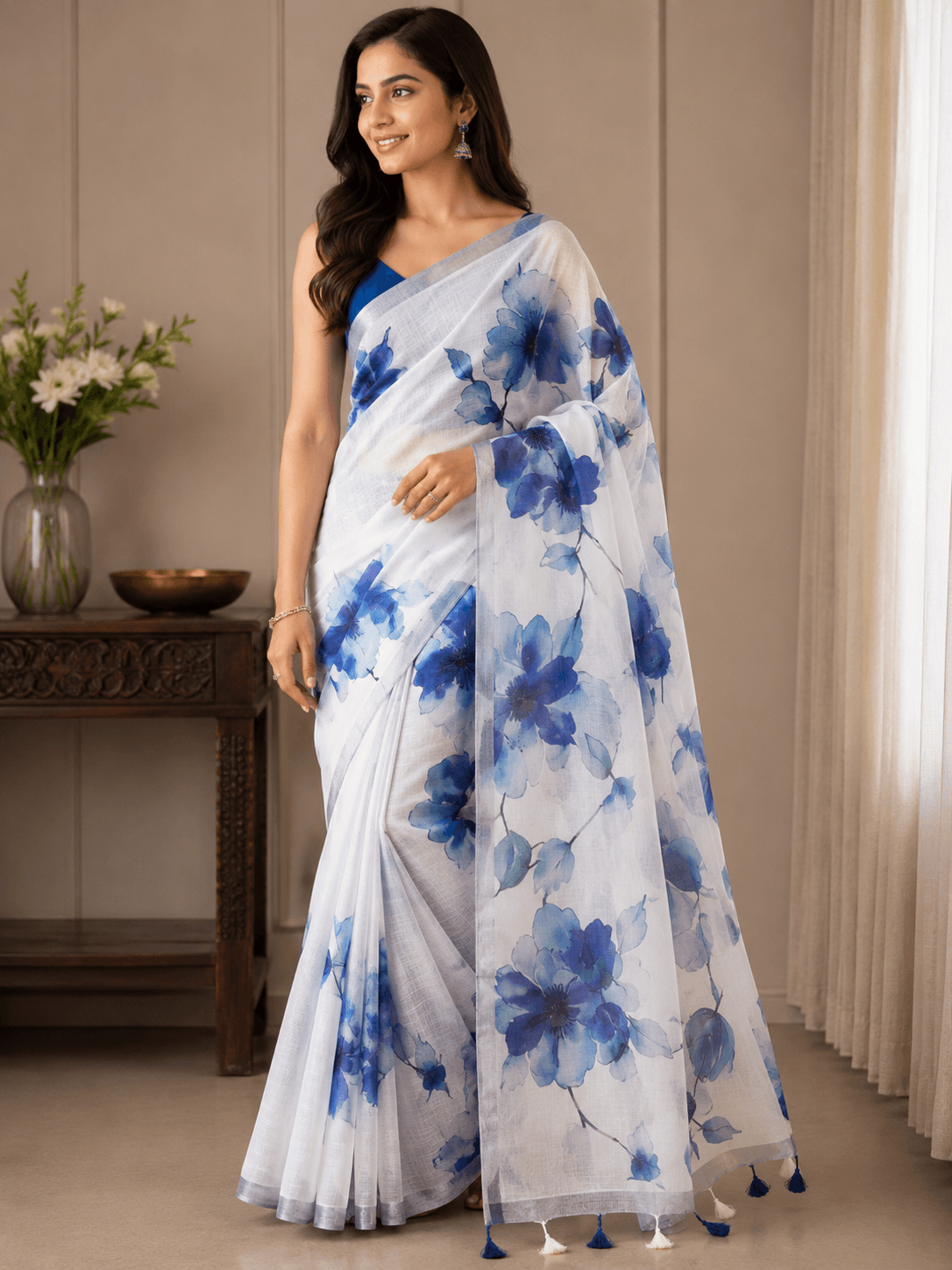 Linen Saree