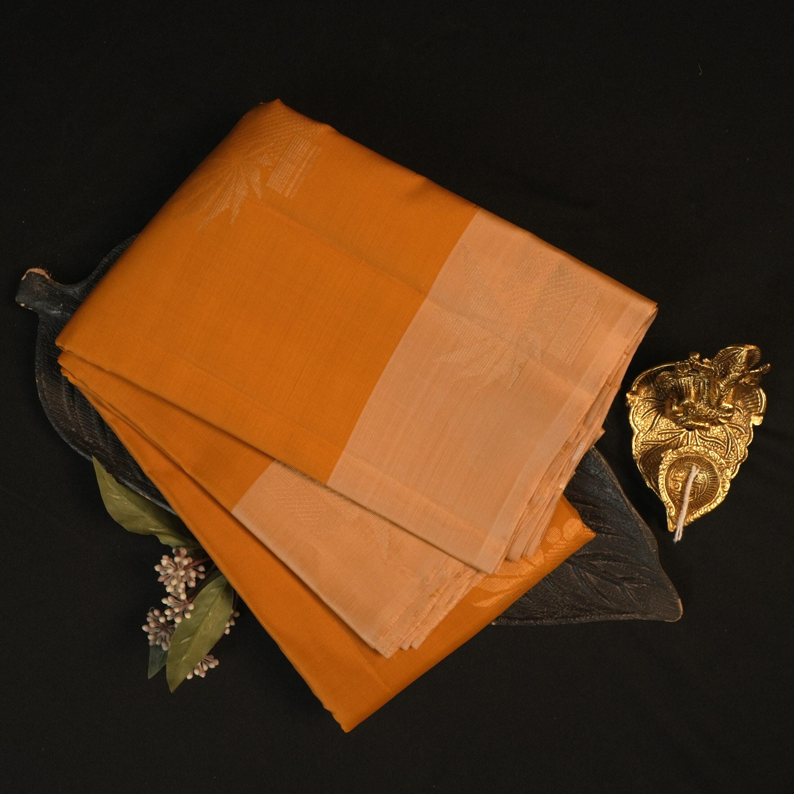 Soft Silk – Mustard Yellow with Beige Border